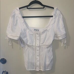 NWT Princess Polly White Puff Sleeve Blouse